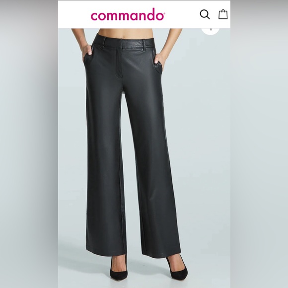 BRAND NEW w/TAGS! Commando Faux Leather Wide Leg Trouser Medium Black